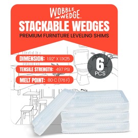 Wobble Cuñas de plástico flexibles Multiusos para nivelar muebles, mesas, electrodomésticos, inodoros Fabricadas en EE. UU. Cuñas para superficies irr