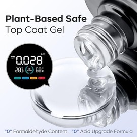 Modelones Top Coat, Pack of 2 10 ml No Wipe Top Coat Gel UV, Top Coat UV LED Gel Polish Gel Nail Polish