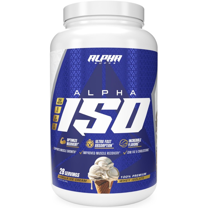 Alpha Supps ISO, Low Carb 100% Whey Protein Isolate Powder,