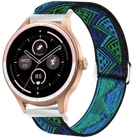 Compatible with FQQ Smartwatch Bands, LamshawStretch Elastics Nylon Adjustable Replacement Strap Accessories Compatible with FQQ/TOOBUR DR06 1.27 Inches Smart Watch/Homailida Smart Watch band G208