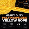 Yellow Twisted Polypropylene Rope, 1/4" Thickness x 100' Length Heavy