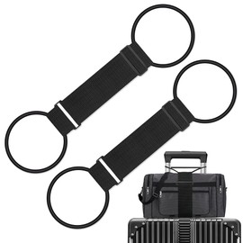 2Pcs Luggage Straps Bag Bungee Luggage Straps Suitcase Adjustable Belt，Add a Bag Easy to Travel Suitcase Elastic Strap Belt Luggage Accessories(Black-2Pcs)