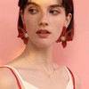 ANDPAI Unique Bohemian Oversized Acrylic Resin Flower Dangle Drop Earrings