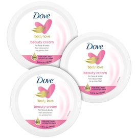 Dove Nourishing Body Care, Face, Hand, and Body Beauty Cream for Normal to Dry Skin Lotion for Women with 24-Hour Moisturization, 3 Pack, 5.07 Oz Each Jar