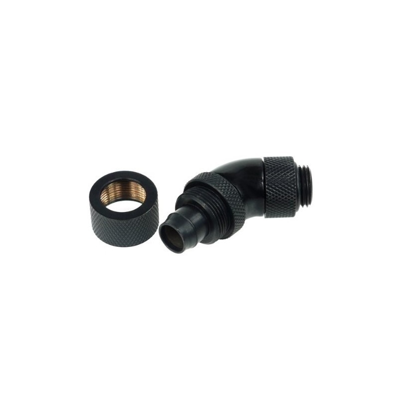 Alphacool HF 13/10 Screw-On Sleeve 45° Rotatable G1/4 Deep Black