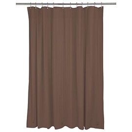 Bath Bliss PVC Heavy Shower Curtain Liner, 12 Rust Resistant Metal, 3 Weighted Magnet Hem, 4G Grommets, Brown