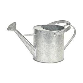 Valta Galvanized Metal Decorative Watering Can - Large Metal Décor, 17.25-Inch Gray for Living Room - by Cheungs