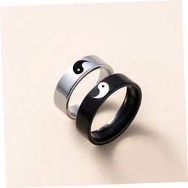 COHEALI 2sets Yin Ring Set Couples Ring for Him and Her for Couples Set Jewelry for Women 2pcs*2