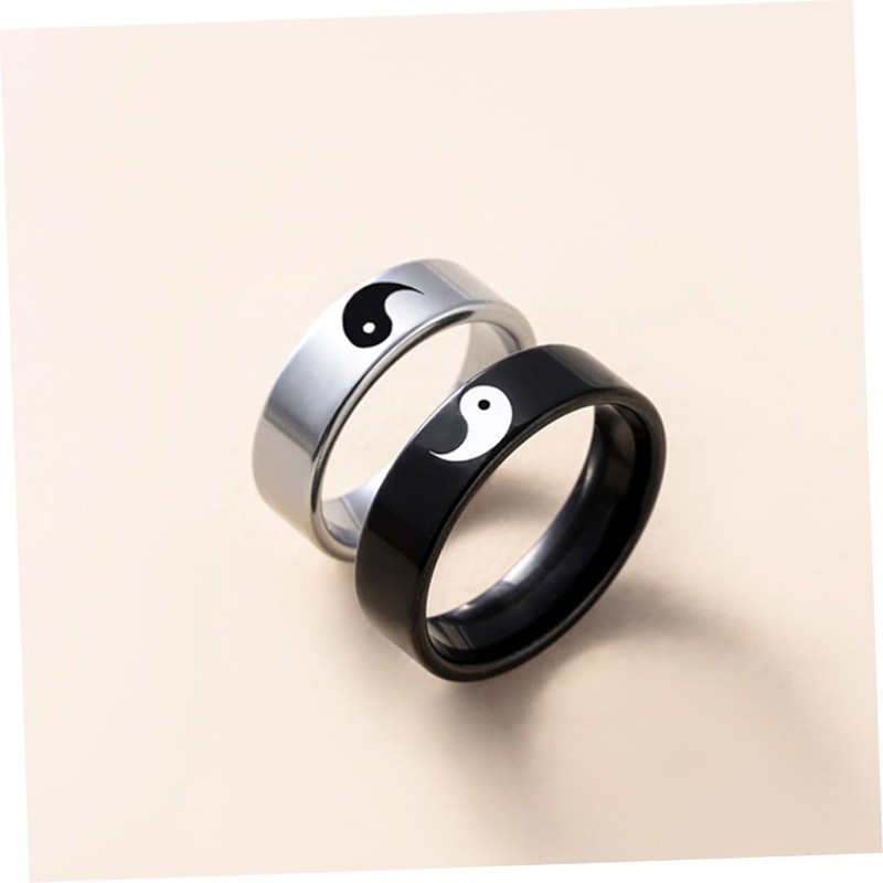 COHEALI 2sets Yin Ring Set Couples Ring for Him and
