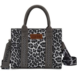 Wrangler purses for womens tote bag satchel bag Lepard womens purses and handbags for women cute trendy woman bolsa wrangler para mujer with Zipper and Pocket top handle with strap grey WG70-8120CLGY
