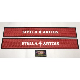 Stella Artois Premium Belgian Lager Lot Of 2 Rubber Bar Mats 24x3.5” - Brand New