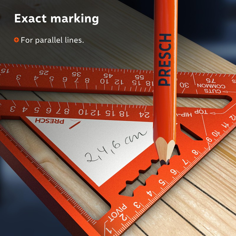 Presch Carpenters Square 180mm | Innovative wipeable note surface |