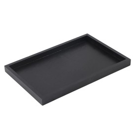 Raguso Rechteckform Tablett Schwarz Massivholz Tee Tablett Kaffee Snack Essen Mahlzeiten Mehrzweck-Serviertablett für Cafe Restaurant Hotel Home Shop(22 * 12 * 2cm)