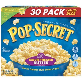 Pop Secret Popcorn, Movie Theater Butter, 3 oz Microwave Bags, 30Count