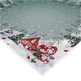texpot Tablecloth 85 x 85 cm Snowman Christmas Winter Village