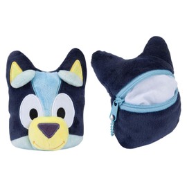 VFM e-Store - Bluey Plush Coin Purse Childrens Video Game Accessories Birthdays, Gifts, Boys and Girls - 13cm x 11cm Blue