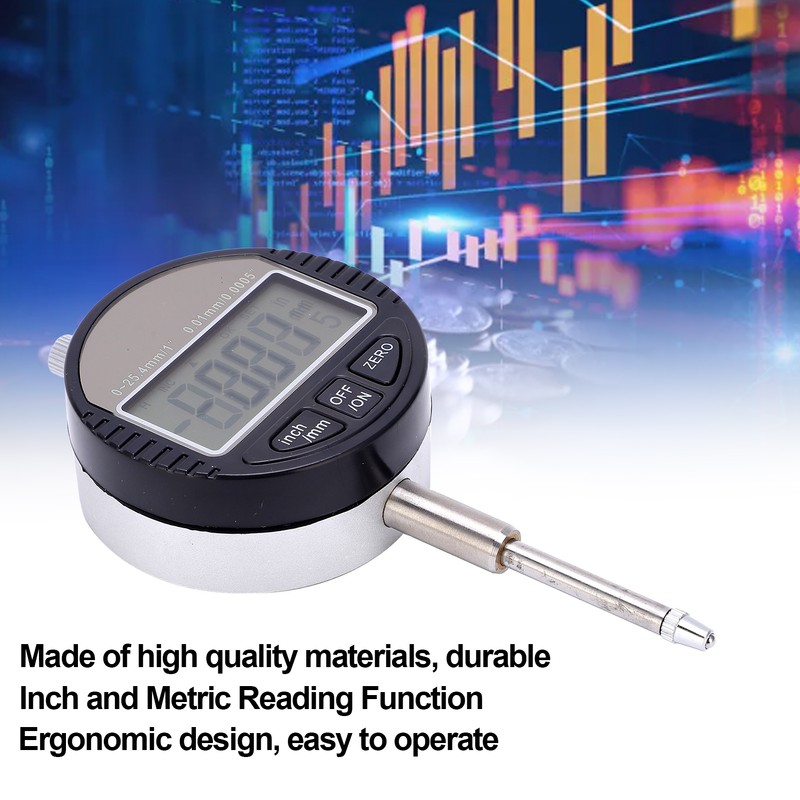 Electronic Digital Dial Indicator Gauge Inch/Metric Conversion Measuring Tool 0.01mm