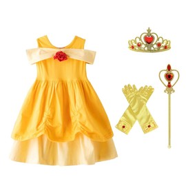 Dressy Daisy - Disfraz Vestido de Princesa Belle con Accesorios para Niñas Pequeñas, Talla 18-24 Meses, Amarillo