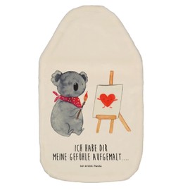 Mr. & Mrs. Panda Koala Artist Hot Water Bottle Gift, Grain Cushion, Poison of Love, Feelings, Hot Water Bottle Cover, Children's Hot Water Bottle, Drawing, Hot Water Bottle with Cover, Koala Bear
