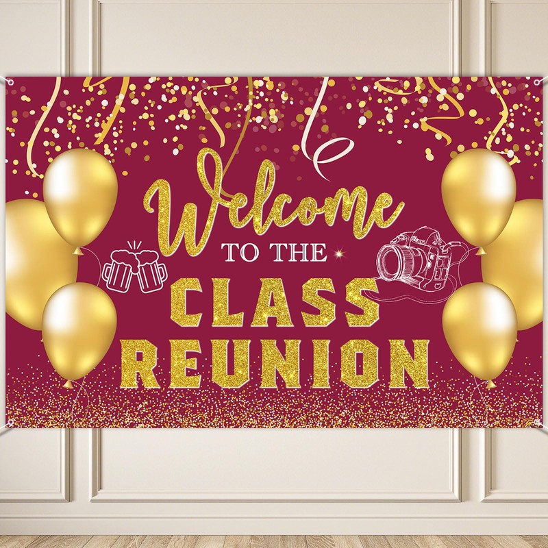 Dill-Dall Welcome to Class Reunion Backdrop Wall Banner, Class of