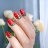 Handmade Press-On Nails with Hand-Painted Strawberry Design in Short Square