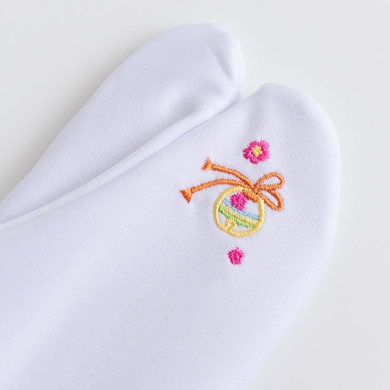 KYOETSU Women's Tabi, Slip Resistant Socks, Embroidered, Japanese Pattern -