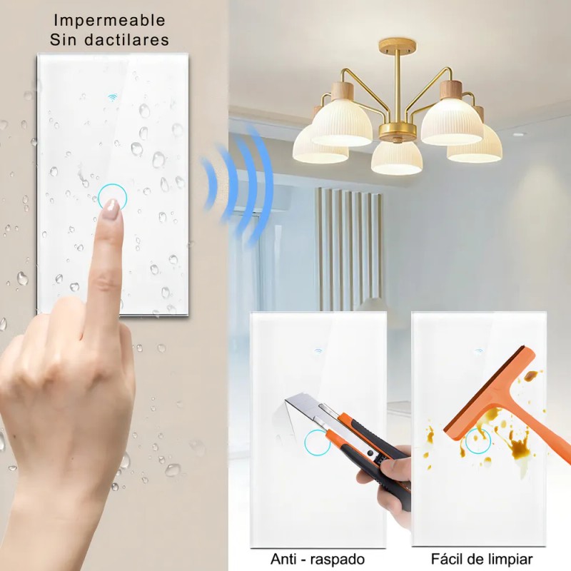 MOYAC Interruptor Inteligente Wi-fi De 1 Vías Blanco Sin Neutro