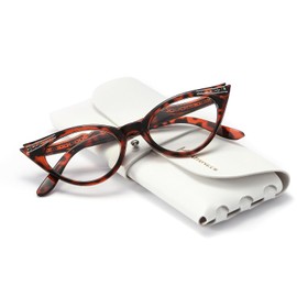 HAITONGCR Lady's Cat-Eye Blue Light Blocking Reading Glasses for Women Tortoiseshell 2.0 R1109