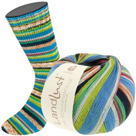 LANA GROSSA Landlust Sock Wool, Merino Wool Yarn in Various Colours, Hand Knitting Yarn Made of 80% Virgin Wool (Merino) and 20% Polyamide, 100 g Wool for Knitting and Crocheting, 420 m Yarn FB314