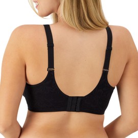 Bali Women's Breathe Lace Underwire, Breathable Modal Bra, Convertible Straps, Black/Almond Lining, 34D