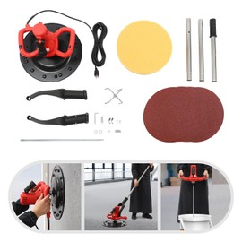 DYNAMI Concrete Trowel with Extension Rod&LED Light,1680W 6 Speed Electric Concrete Mortar Trowel,Multi-function Sander Grinder W/ Mixing Rod for Polishing,Smoothing Concrete,Mixing Concrete (Red)