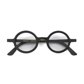 LONDON MOLE Eyewear | Moley Reading Glasses | Round Glasses | Cool Readers | Stylish Reading Glasses | Men's Women's Unisex | Spring Hinges | Matt Black | + 1.0 magnification