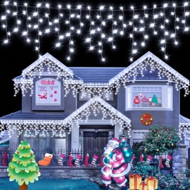 Luces de navidad, DOSYU Serie de Cascadas Serie de Luces Led, Luces Cascada con 8 Modos de Iluminación, Cascada de Luz Led Navideña (4M 200LED, Blanco frío)