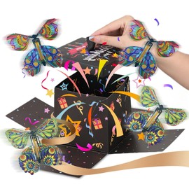 Happy Birthday Butterfly Explosion Gift Box, Butterfly Explosion DIY Happy Birthday Pop Up Box Surprise Gift Box for Birthday Gift