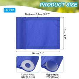 PATIKIL 7 x 5 Inch Golf Flag, 6 Pcs 420D Nylon Mini Garden Pin Flags Portable Target Flag with Tube Inserted for Outdoor Indoor Yard Backyard Garden, Blue