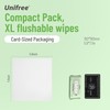 Unifree Compact Flushable Wipes, XL On-The-Go Pocket Wipes for Sensitive