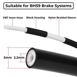 Bike Hydraulic Brake Hose Kit for BH59 System，for Shimano，for Avid Sram, for Magura (Outer Diameter: 5.0mm / Inner Diameter: 2.2mm) 5000mm / 16.4FT