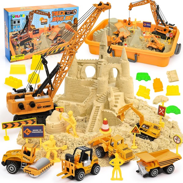 Toylink Construction Sandbox Toys Kids Play Sand Kit, 3.1lbs Sand