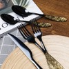 TWEE Black Gold Silverware Set for 4 Unique 18/10 Stainless