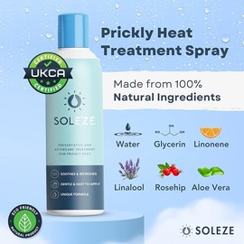 SOLEZE Prickly Heat Treatment Spray - Fights the Cause of Prickly Heat and Heat Rash Made of Natrual Ingredients 150ml