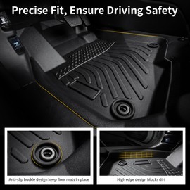 AZYT Floor Mats & Cargo Liner for 2012-2015 Honda Civic & Civic Si Only Sedan (Not Coupe), All Weather Automotive TPE Floor Liners Set Anti-Slip Waterproof Accessories (Car Mats+Trunk Mat) Black