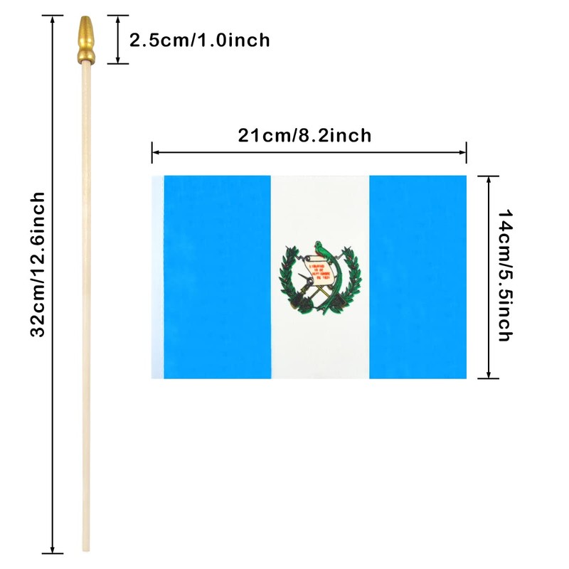 Newperlite Guatemala Stick Flag Guatemalan Small Mini Hand Held Flags