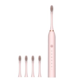 Electric Toothbrush Kids Adults Universal Fully Automatic Ultra Sonic Soft Bristle Oral Care Products Pink