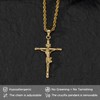 NORBU 18K Gold Over 925 Sterling Silver Crucifix Necklace for