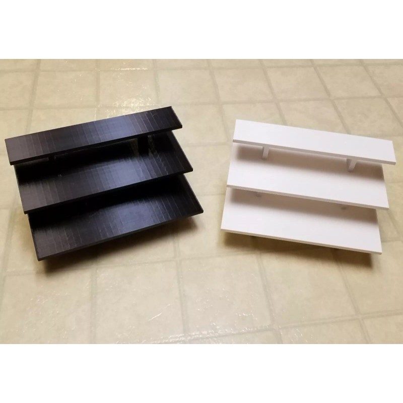 DJRV.com 10-inch White 3-Tier Riser Display Stand Shelf Figurine and