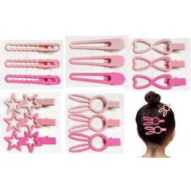 Wenlly 15 pieces pink cartoon hair clip, cute water drop hair clip, hair shattered pins, duckbill clip hair accessories