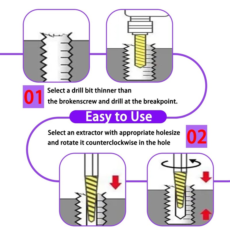 HaoTrade 10 Pieces Broken Screw Extractor Drill Bits, Damaged Screw