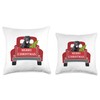 Merry Christmas Truck Dog Black Lab Throw Pillow