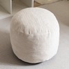HIGOGOGO Round Stuffed Pouf Ottoman, Corduroy Poufs with Foam Chunk