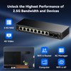 10 Port 2.5Gb Unmanaged Ethernet Switch with 8* 2.5G Base-T
